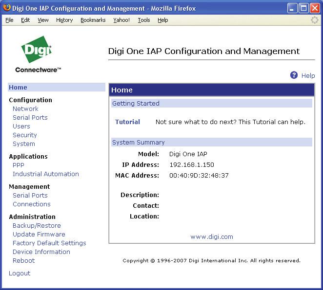 The default User Name for the web interface is root and the default Password is dbps.