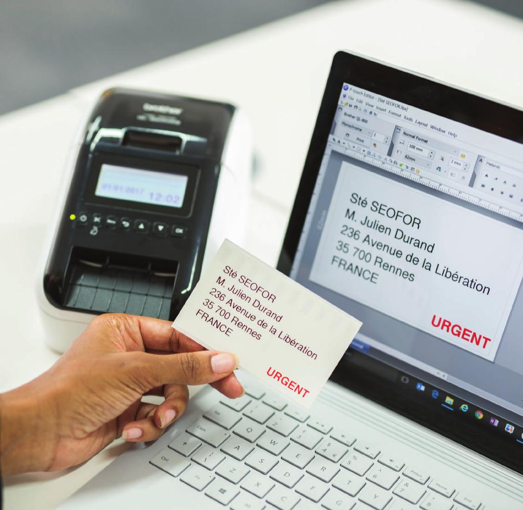 Create exactly the label you need The QL-800 Series gives you the option of: 1. Traditional pre-sized labels: Available in 10 sizes (see page 10) and are easy to print and apply. 2.