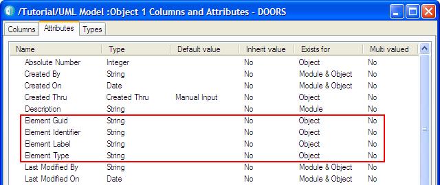 Exporting to DOORS These attributes are not supposed to be managed by the user; they are used by Rhapsody Gateway to manage objects.