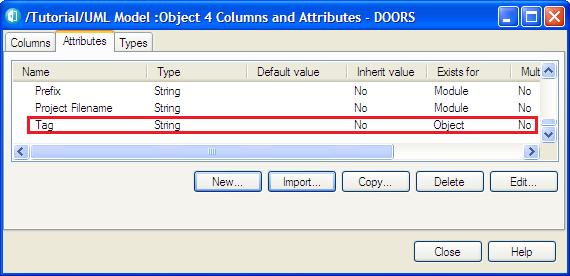 If tags are captured from Rhapsody but none of them has a value defined, the attribute will not be created in DOORS.