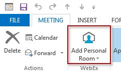 Once the old join information has been removed, select the Add WebEx Meeting button to reschedule the WebEx portion.