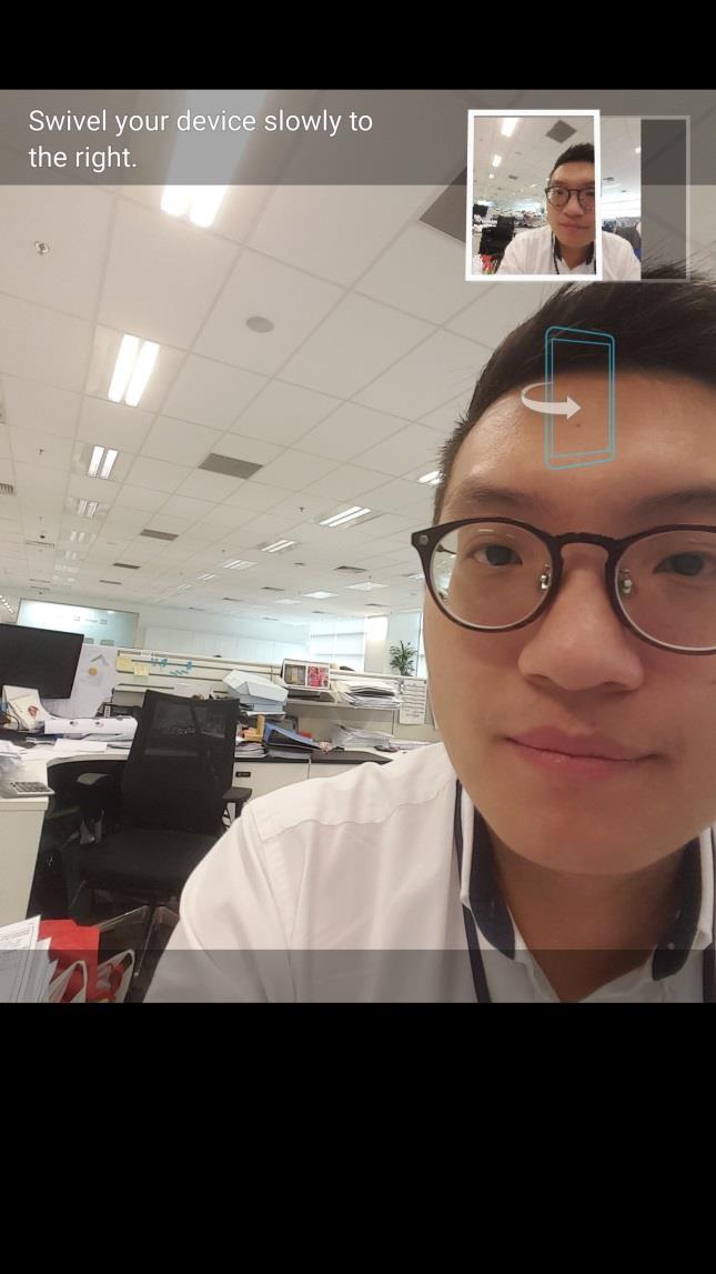 Wide selfie mode 4 3 1. Tilt your S6 / S6 edge to the left / right to capture a wider space 2.