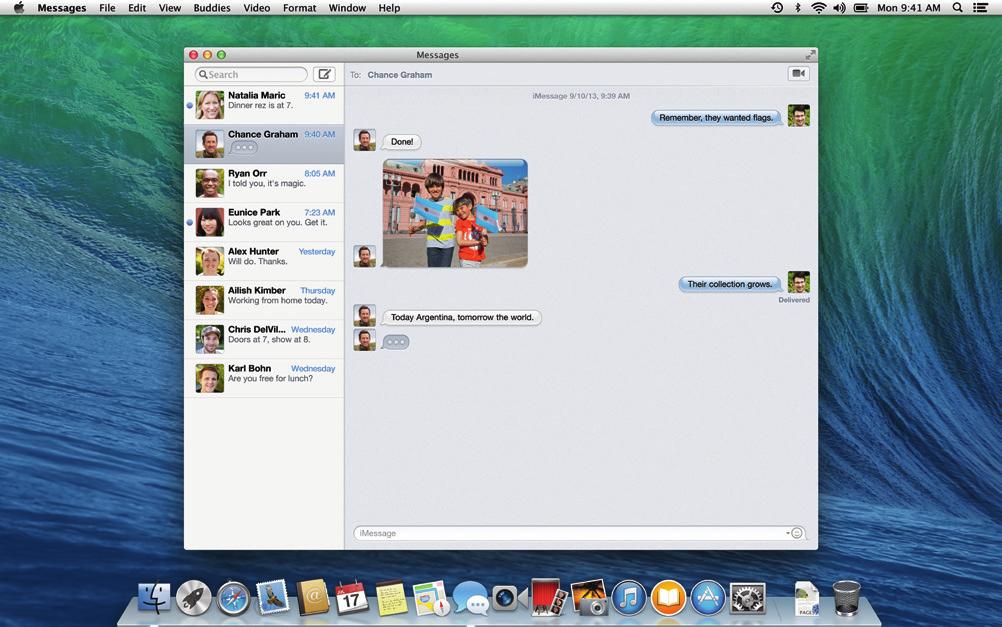 Messages Just log in with your Apple ID, and you can send unlimited messages, including text, photos, videos, and more, to your friends on a Mac, ipad, iphone, or ipod touch.