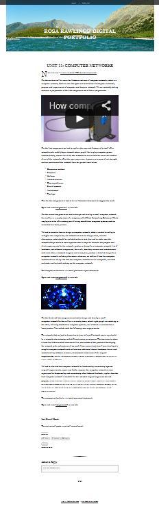 Topic Pages Initial Designs Final Digital Portfolio No videos included in my