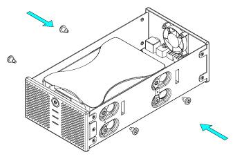 5. Install the second hard drive and mount it with two screws on each side. Be careful not to damage any cables or components, and make sure the cables are connected firmly. 6.