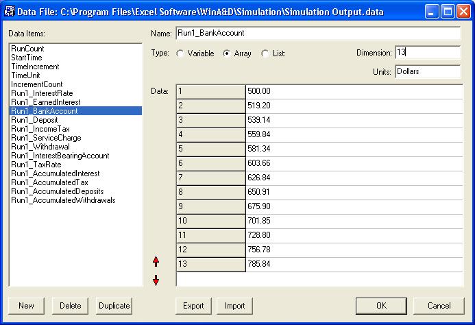 Input/Output Data Files A model can get input data from a file or write simulation data to a file. Data files are XML formatted text files used to store, manipulate, import and export data.