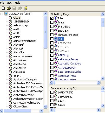 Starting the ArchestrA Log Flag Editor 19 Enabling Log Flags for Multiple Components If you want to log messages for multiple components, you can enable the log flags globally and select only those