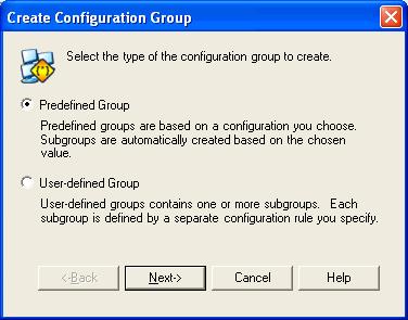 Prism Console Users Guide Create Configuration Group dialog Configuration Groups are dynamic and populate automatically based on the value or rule you set as criteria for membership.