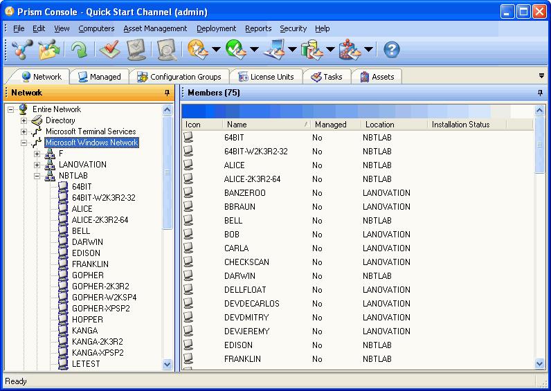 Prism Console Users Guide groups to reflect departments, locations, or other useful categories.