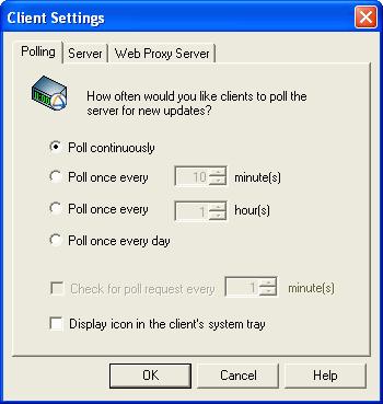 Prism Console Users Guide Automatically apply settings to all clients: With this option cleared, the client settings are set individually for each managed computer.
