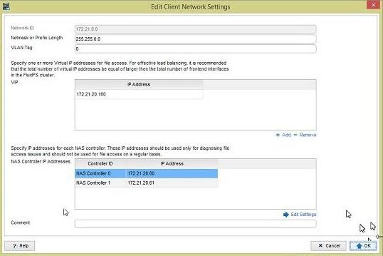 Figure 16. Edit Client Network Settings Steps 1. Confirm that the Netmask or Prefix Length and VLAN Tag fields display the correct netmask or prefix length and VLAN ID for the client network.