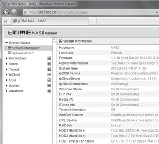One. Login to Web console 1 Run iptime NAS console 2 Select NAS 3 Double Click [iptime NAS
