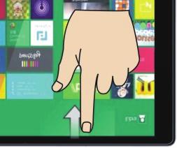 On the touch screen, widen two fingers to enlarge the