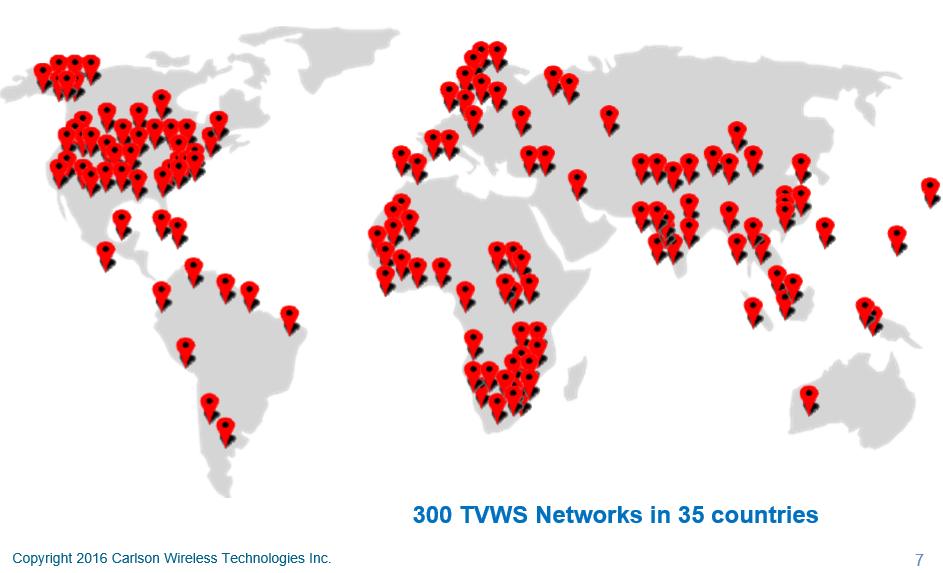 Up to 300 TVWS networks in 35