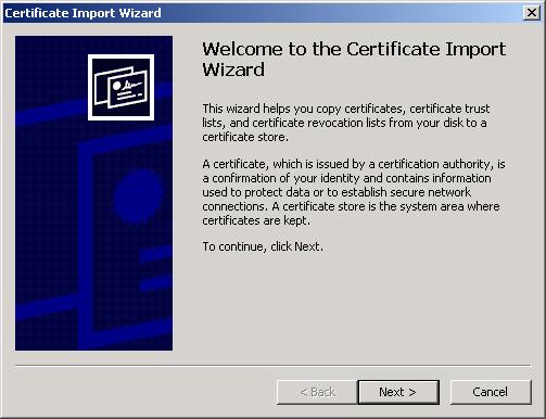 4. Please follow the instruction of the Certificate Import