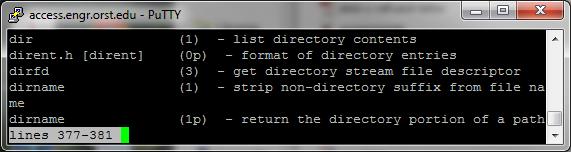 5. At the prompt, use the following commands to look at your files and directories in your home directory. Note the differences to your lab instructor.