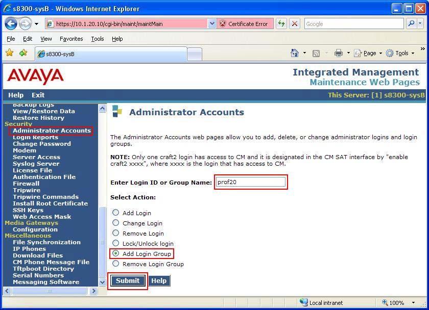 From the navigation panel on the left side, click Administrator Accounts.