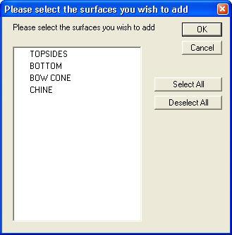 list. Deleting Surfaces Choosing Delete Surface presents a dialog that allows you to select