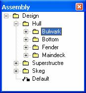 Chapter 4 Maxsurf Windows Assembly Window The Assembly Window adds the ability to organise surfaces into groups in Maxsurf and a quick access