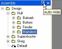 Chapter 4 Maxsurf Windows Tip: when the Assembly Window is docked, you can use the Tile Horizontal or Tile Vertical commands from the Windows menu to automatically fill the rest of the window with