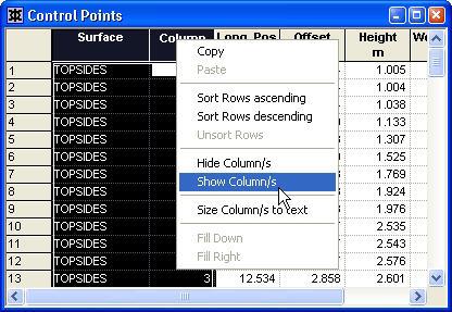 Column Hiding To hide a column or selection of columns, select the columns and right-click in one of the