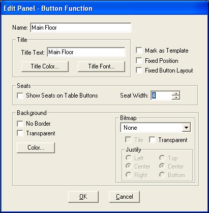Use the Button Functions option to create the panels for your Floor Plan, on which you will place buttons.