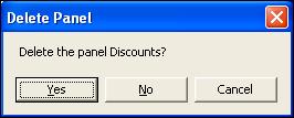 To close a panel: 1. Select Close Panel from the Commands menu. If unsaved changes were made, a dialog box prompts to save the changes. 2.