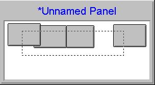 Space Evenly Side to Side To place an even amount of space between a group of horizontal buttons, select