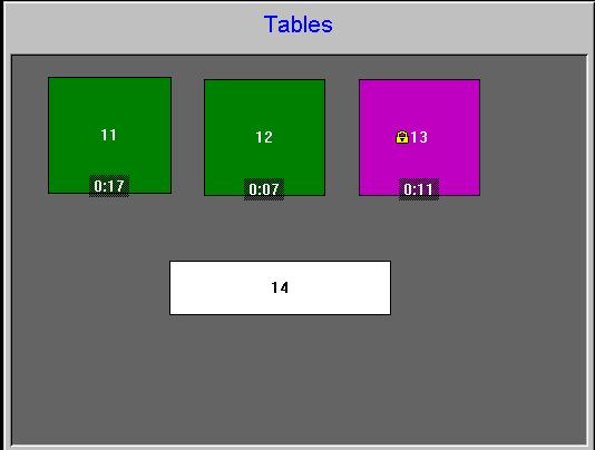 View Time Since Last Item Ordered Displays tables with the table number and the time when the last item was ordered per table.