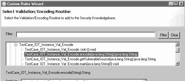 3. Complete the remaining sections of the wizard page with the same settings that were made in the Specify how to apply this validation routine dialog box in Example 2: Creating a Validation/Encoding
