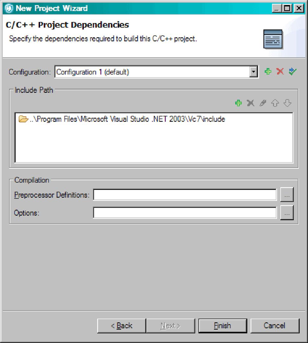 3. In the Select Project Type page of the wizard, select C/C++ as the project type and then click Next to advance to the next wizard page. 4. In the Project Sources wizard page: a.