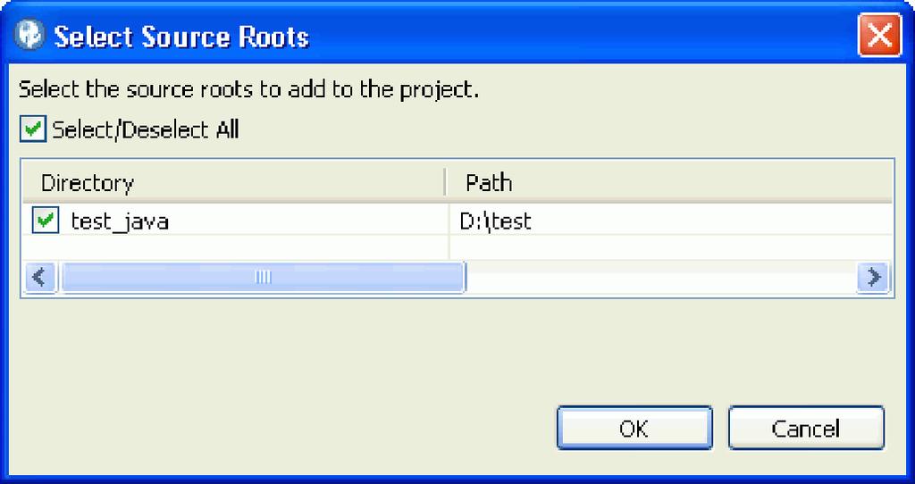 3. In the Select Project Type page of the wizard, select Java/JSP as the project type and then click Next to advance to the next wizard page. 4. In the Project Sources wizard page: a.