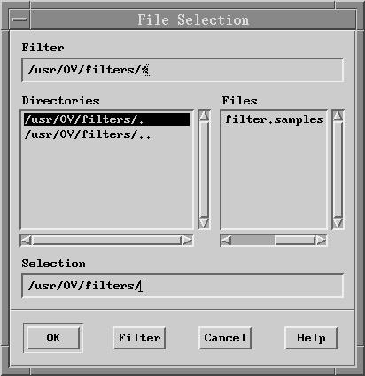 2. If you want to select a different input file, click File List and select another filter directory or file from the File Selection dialog box, shown in Figure 28.