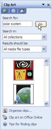 Another possibility is to search for pictures on the Internet or create your own images with the Drawing toolbar. 4.1.