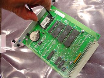 When installing the new EPROM, pay close attention to the orientation of the chip in its socket and make sure none of the pins are bent after installation.