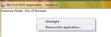 To remove the application from the computer, simply right click on the application when it is opened, then select Remove this
