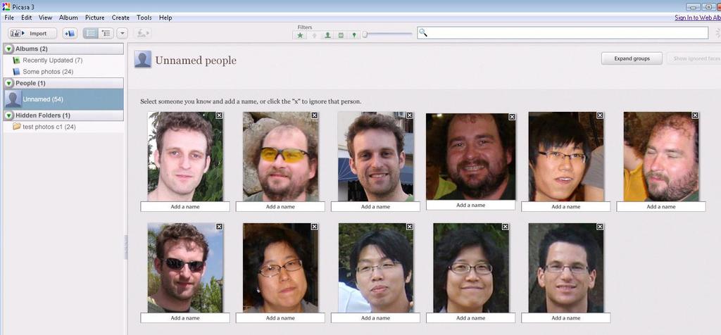 10/27/2009 Picasa face recognition Picasa, face