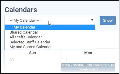My Calendar - Displays appointments created by the currently logged in staff member. Shared Calendar - Displays appointments created and shared by all agents.