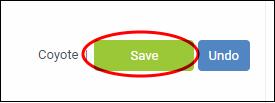 Click the 'Save' button to save an edited note. Click 'Undo' to revert your changes. To delete a note, click the 'Delete' button at the far end of the note.
