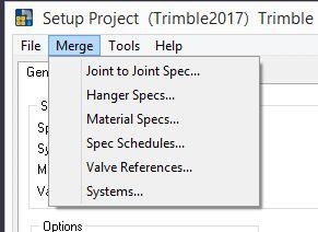 After selecting the spec category and the project that should be copied it is possible to select certain or all specs and copy it across into the current job. Merging an entire spec schedule: 1.