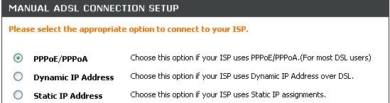 Configuration ADSL Setup Manual Configuration To configure the Router s basic configuration settings without running the Setup Wizard,
