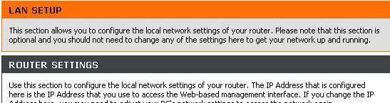 Configuration LAN Setup You can configure the LAN IP address to suit your preference.
