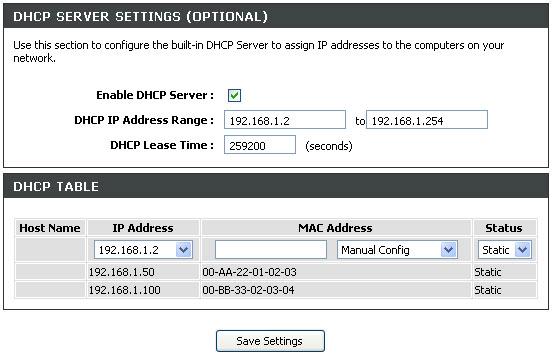 Configuration DHCP Server Configuration Follow the instructions below according to which of the above DHCP options you want to use.