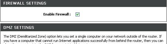 To disable it, click the Enable Firewall box to remove the check mark and click the Apply Settings button.