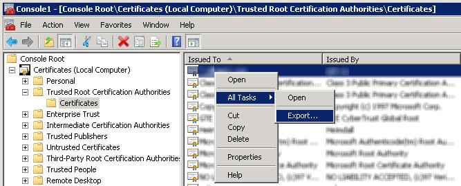 6 Backup and restore Qlik Sense 9. Expand Certificates (Local Computer) in the left panel. 10. Expand the Trusted Root Certification Authorities folder and select the Certificates folder. 11.