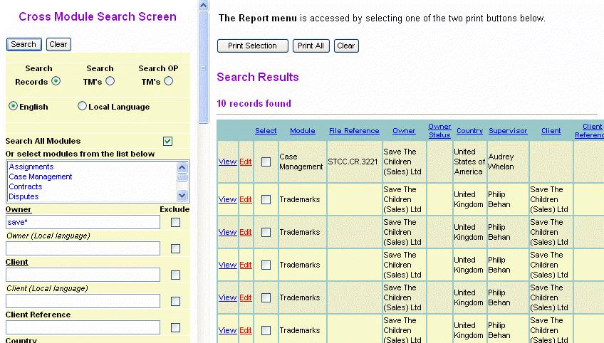 The Cross Module Wizard The Cross Module Wizard allows you to locate records in two or more modules and combine the results in one report.