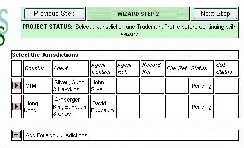 Step 2 Select the list of jurisdictions to be included in the filing program. The Wizard will select and display the name of the preferred agent for each jurisdiction.