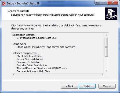 SounderSuite-USB: Windows Installation / Firmware Upgrades 4-4 Select Additional Tasks: Default: Desktop Icons This can be modified to any preferred value.