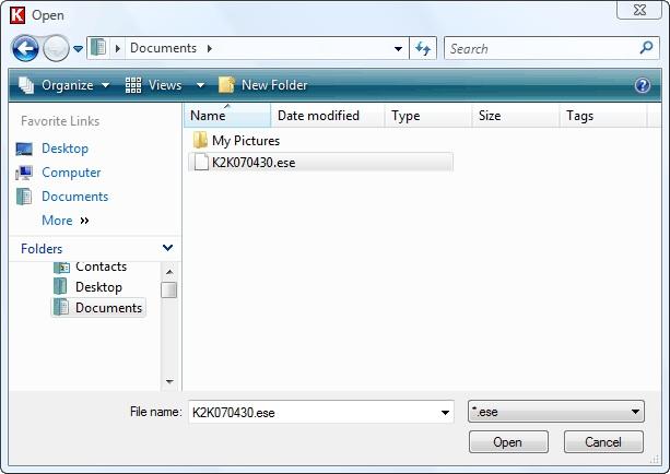 2-7 SounderSuite: FirmwareLoader Once the user has selected and accepted a module to update, the File Open dialog appears allowing the user to navigate to the folder where the necessary configuration