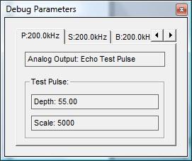 SounderSuite: EchoControlClient 5-23 5.8 Test Parameters (Echosounder parameters) The Test Parameters are settings that a technician can use to test and verify the functionality of the echosounder.